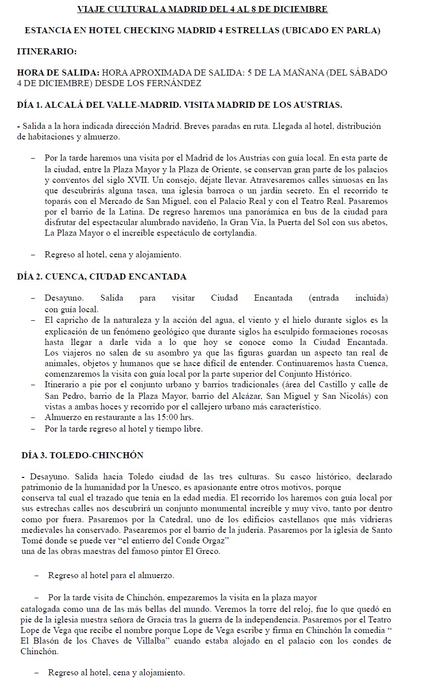 VIAJECULTURAL ITINERARIO